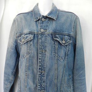 Old Navy weathered denim long sleeve jean jacket